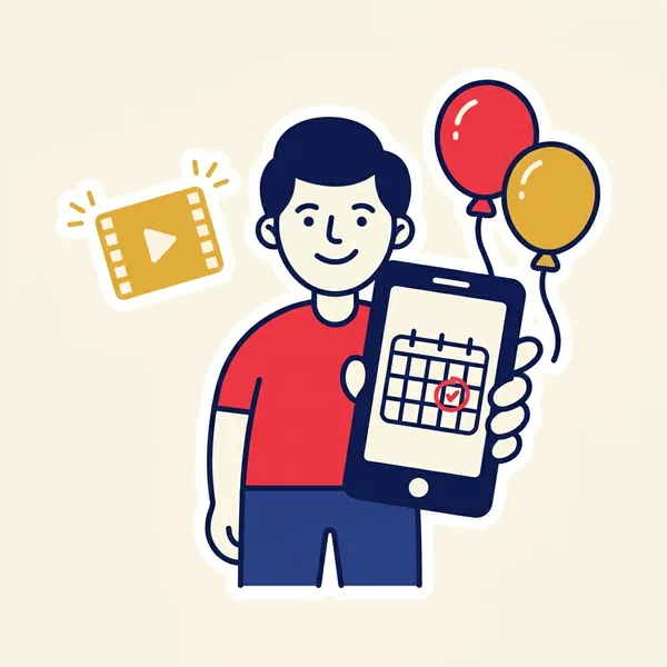 A parent picking their party night on a phone calendar